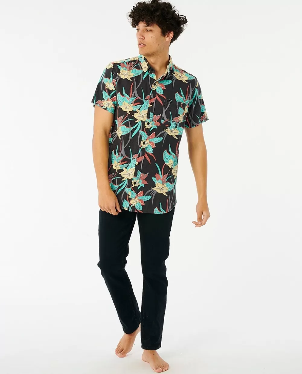 Rip Curl Camisas e polos>Camisa Pacific Rinse De Manga Curta Black