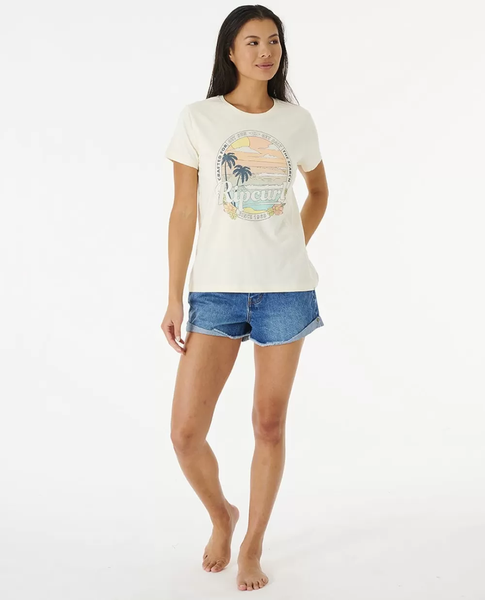 Rip Curl VESTUÁRIO | T-shirts e manga cava>Camisola De Licra Day Break De Manga Curta Para Rapariga Bone