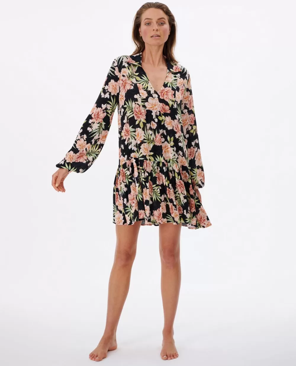 Rip Curl VESTUÁRIO | Vestidos e macacões>Camisola De Licra Day Break De Manga Curta Para Rapariga Black