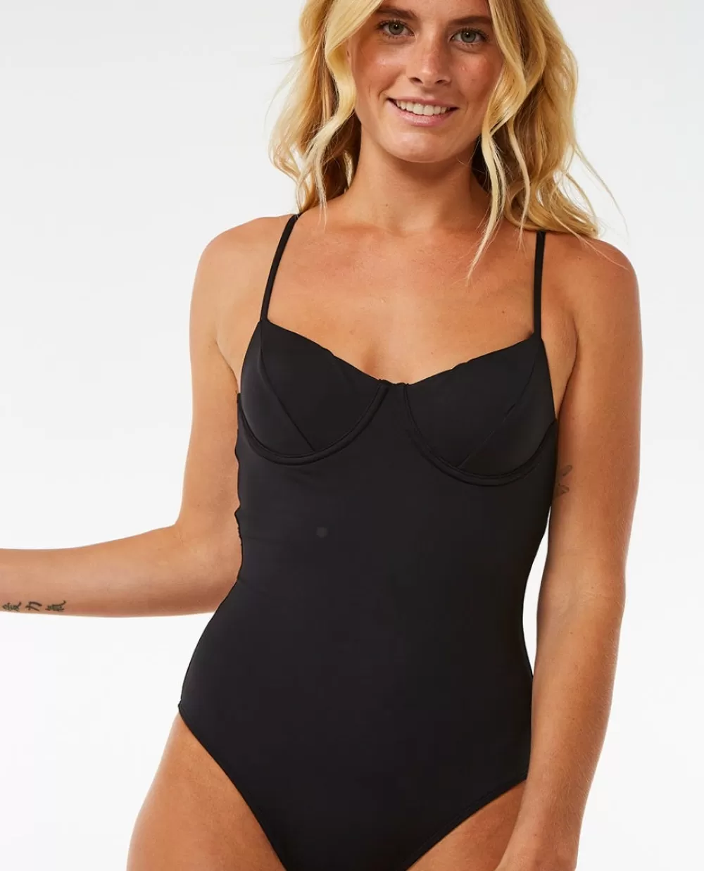Rip Curl FATOS DEBANHO | Uma peça e conjuntos>Camisola De Licra Day Break De Manga Curta Para Rapariga Black