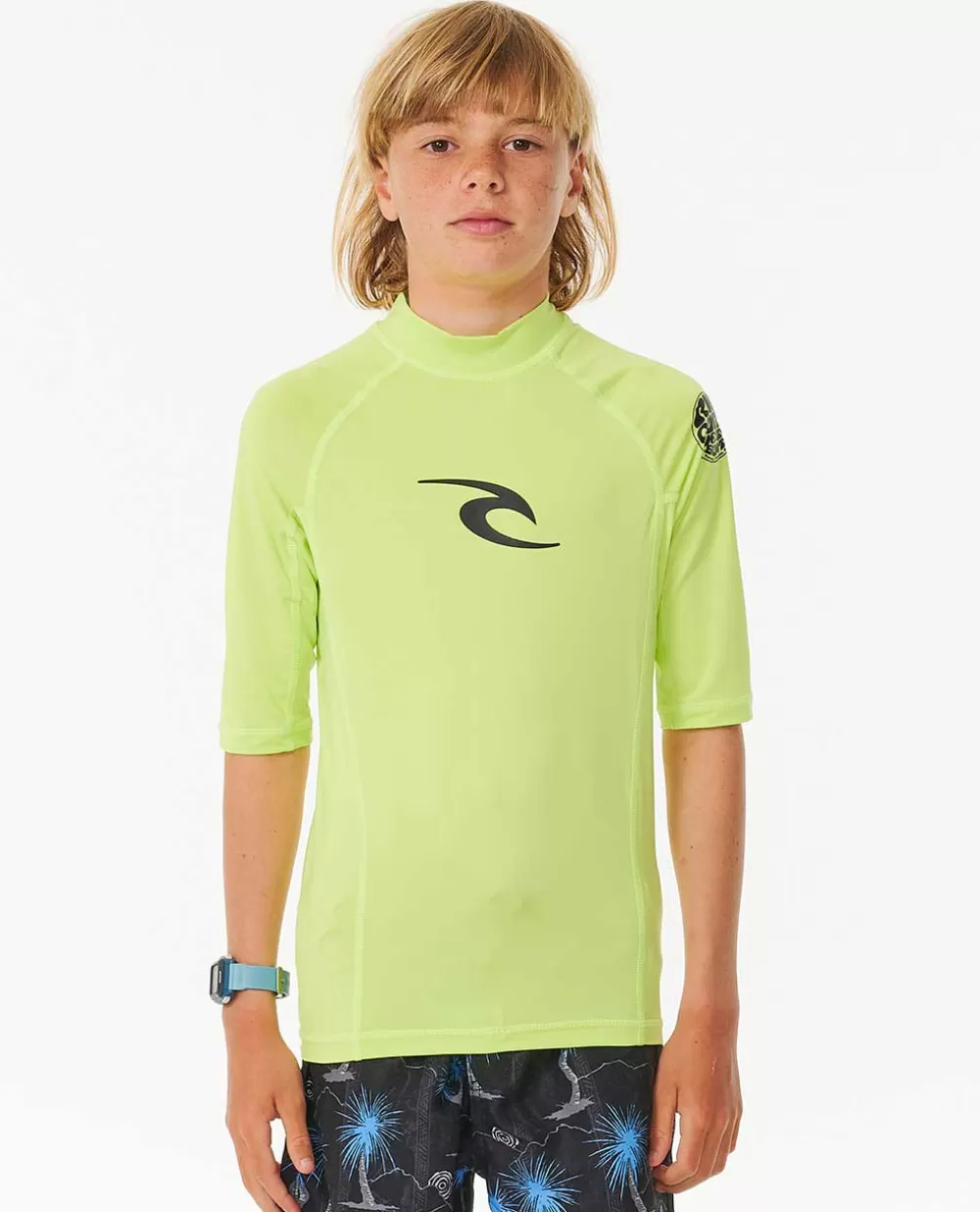 Rip Curl FATOS DEMERGULHOPARA RAPAZ | Camisolas em rash e casacos>Camisola De Licra UPF De Manga Curta Brand Wave Para Rapaz