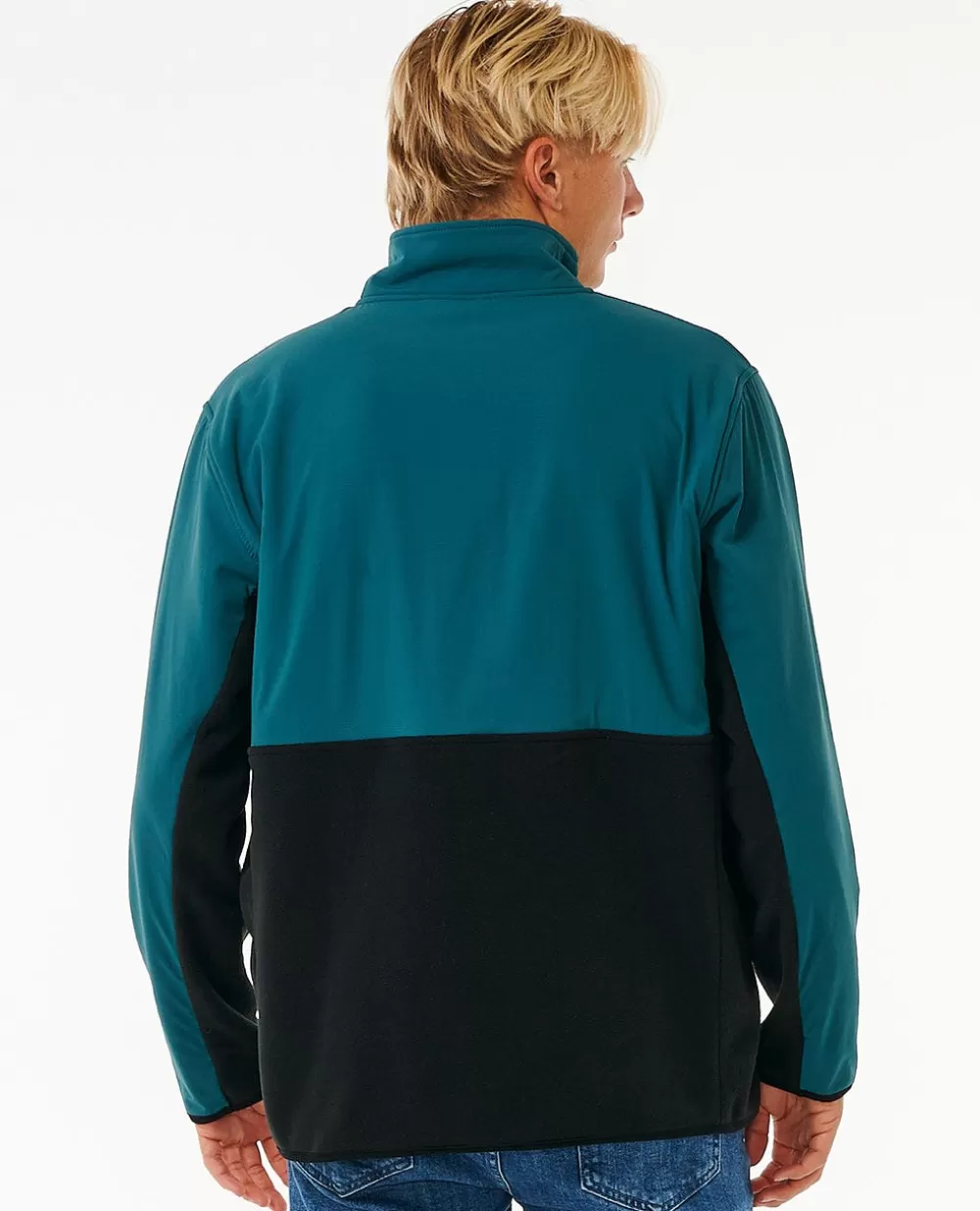 Rip Curl Vestuário | Camisolas com capuz e pulôvers>Camisola Em Velo De Gola Redonda Com Fecho De Correr Anti-Series Journey Blue Green
