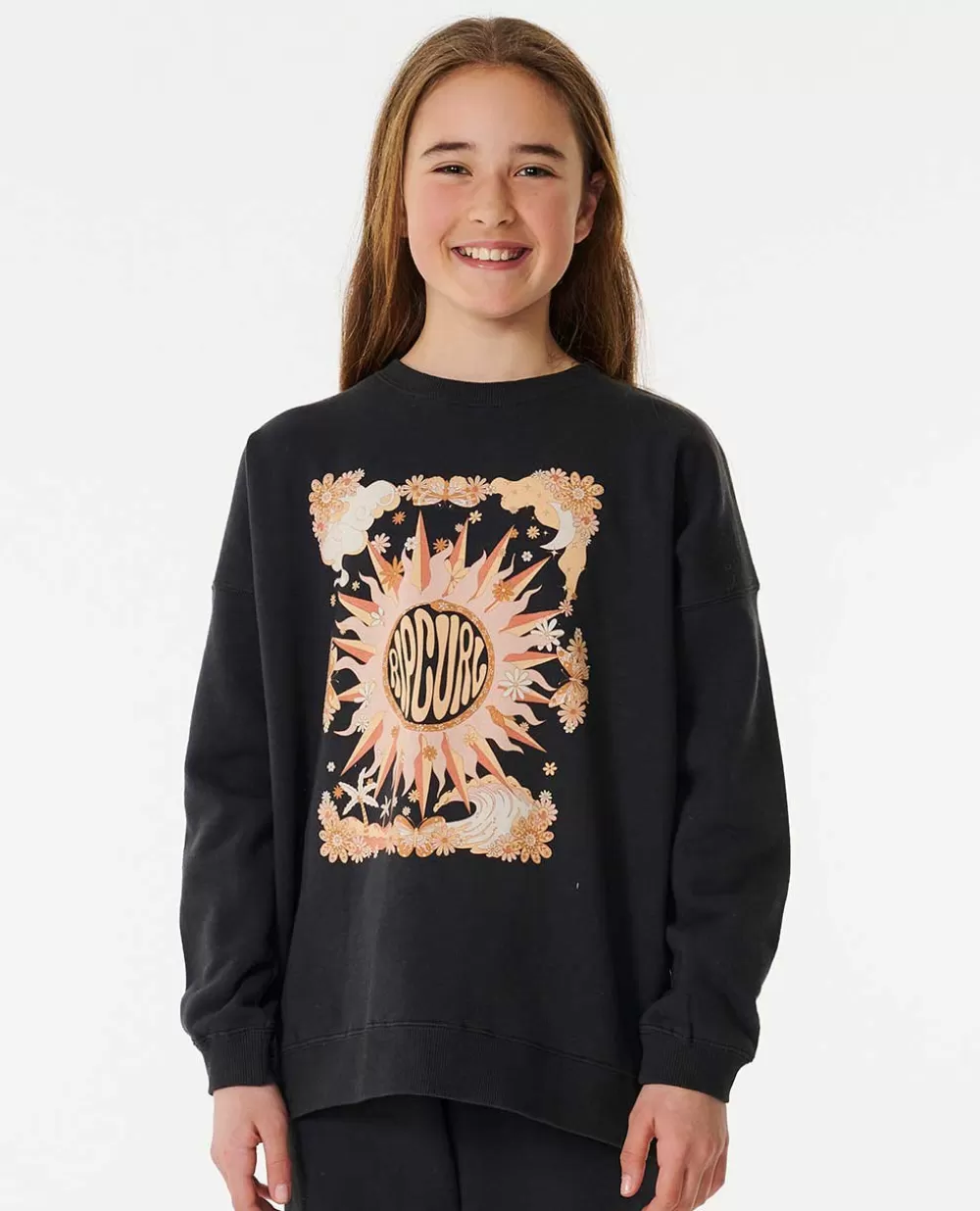 Rip Curl VESTUARIOPARARAPARIGA | Camisolas com capuz e pulôveres>Camisola Em Velo De Gola Redonda Sun Catcher Para Rapariga Bone