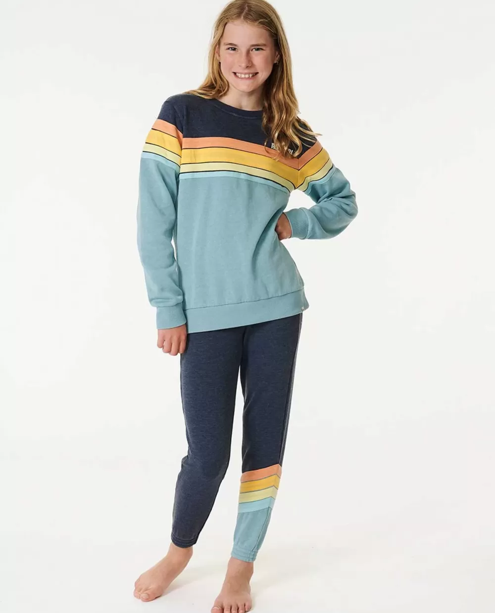 Rip Curl VESTUARIOPARARAPARIGA | Camisolas com capuz e pulôveres>Camisola Em Velo De Gola Redonda Surf Revival Para Rapariga