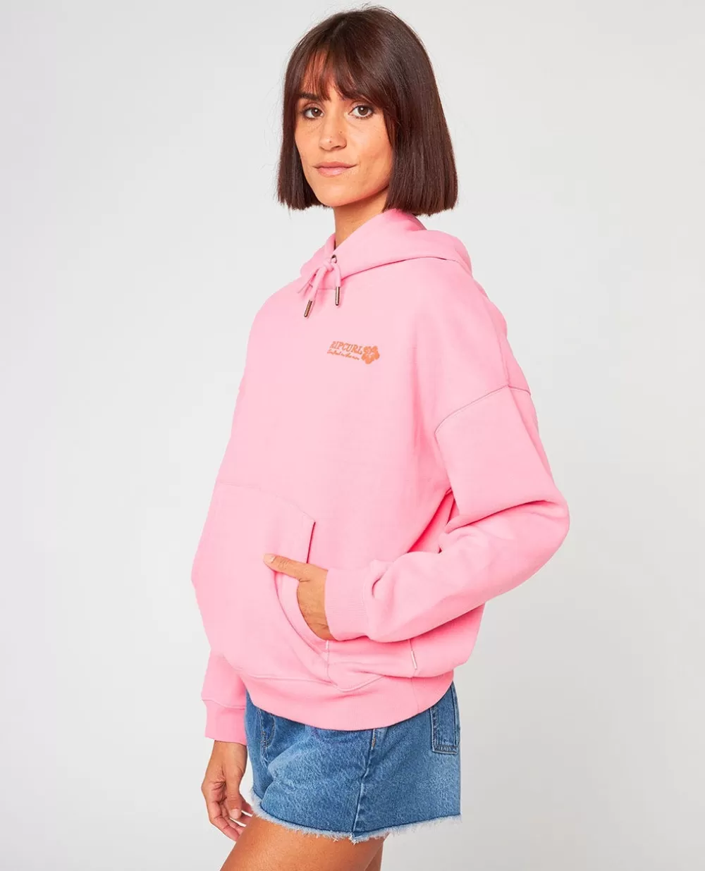 Rip Curl VESTUÁRIO | Camisolas com capuz e pulôveres>Casaco Com Capuz Hibiscus Heat Heritage Pink