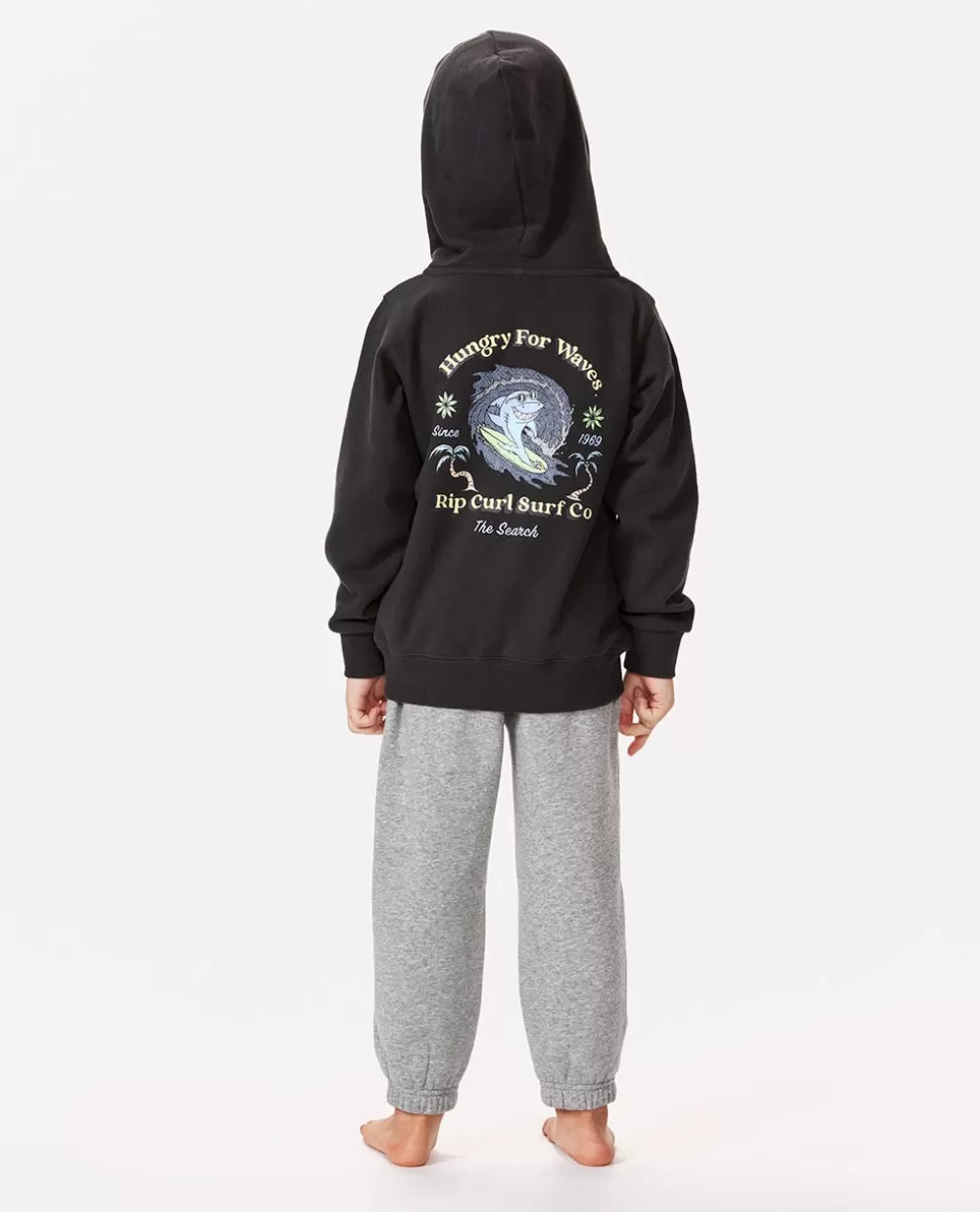 Rip Curl VESTUARIOPARA RAPAZ | Camisolas com capuz e pulôveres>Casaco Em Velo Com Capuz E Fecho De Correr Shred Town Para Rapaz Washed Black