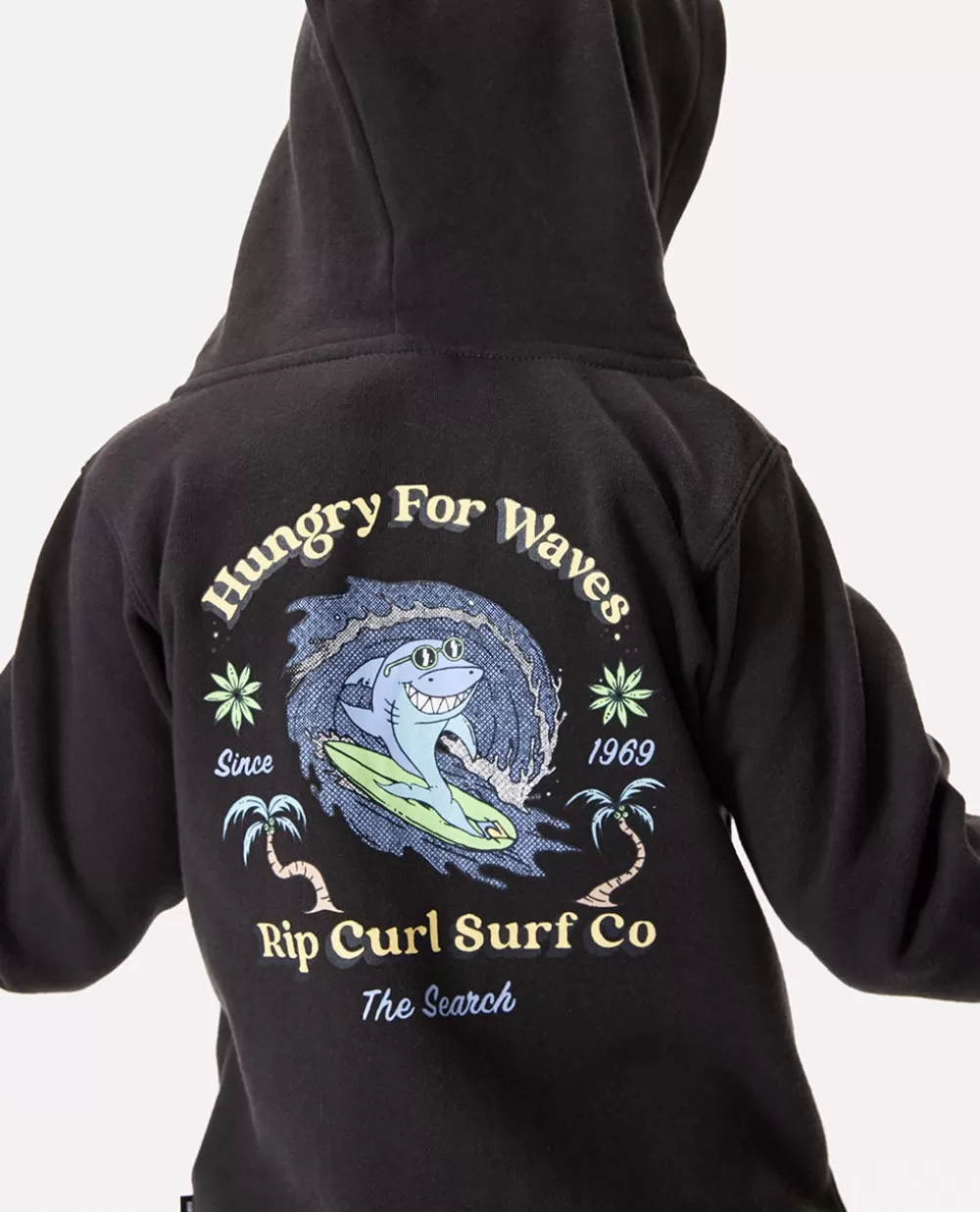 Rip Curl VESTUARIOPARA RAPAZ | Camisolas com capuz e pulôveres>Casaco Em Velo Com Capuz E Fecho De Correr Shred Town Para Rapaz Washed Black