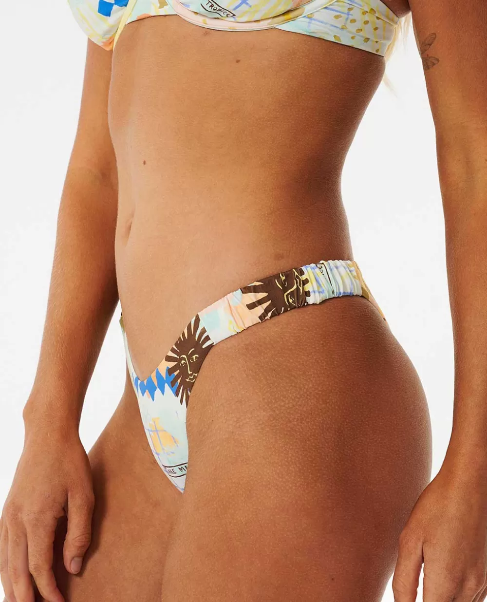 Rip Curl FATOS DEBANHO | Partes de baixo de biquínis>Cueca De Biquíni Com Cobertura Reduzida De Corte De Perna Alta Sun Club Multico