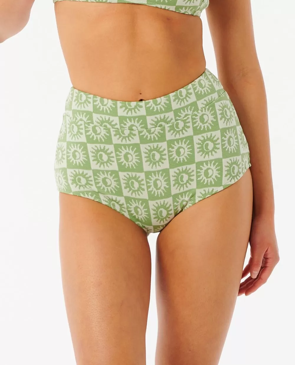 Rip Curl FATOS DEBANHO | Partes de baixo de biquínis>Cueca De Biquíni De Cintura Subida Summer Check Jacquard Hot Orange