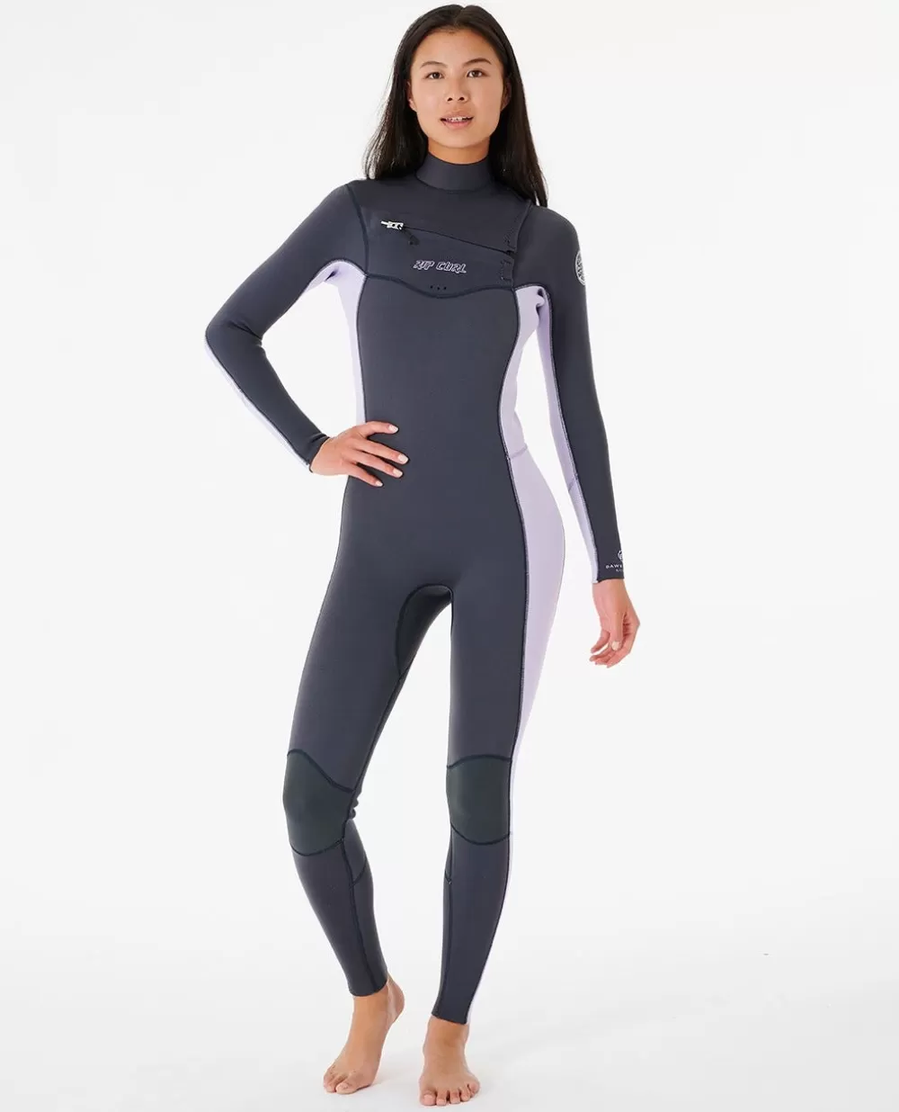 Rip Curl ROUPA DEMERGULHO | Fatos completos>Fato De Mergulho Dawn Patrol 3/2 Com Fecho De Correr No Peito Para Mulher Charcoal Grey