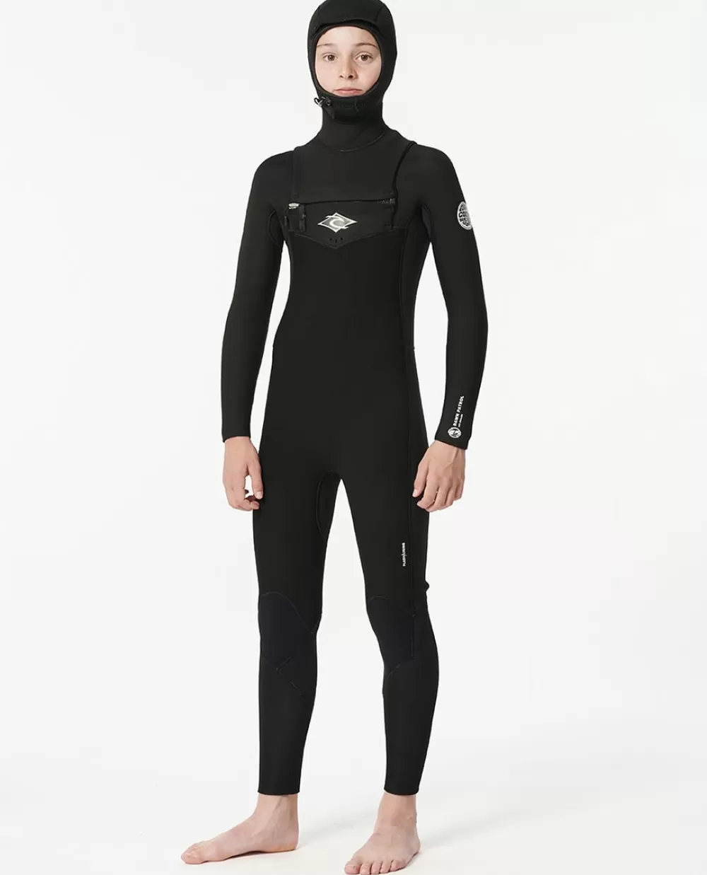 Rip Curl FATOS DEMERGULHOPARA RAPAZ | Steamers>Fato De Mergulho Júnior Dawn Patrol 5/4 Com Fecho De Correr No Peito Black