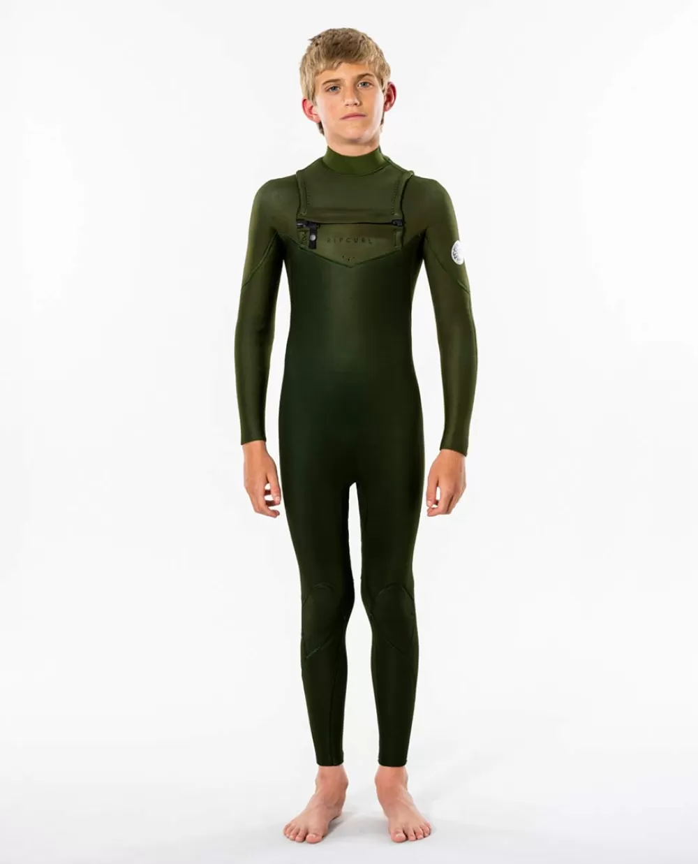 Rip Curl FATOS DEMERGULHOPARA RAPAZ | Steamers>Fato De Surf Junior Dawn Patrol 4/3 Chest Zip Green