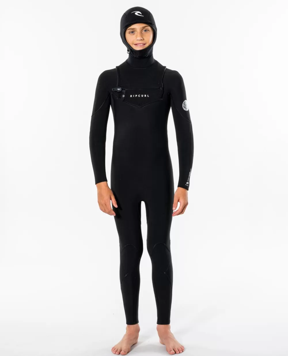 Rip Curl FATOS DEMERGULHOPARA RAPAZ | Steamers>Fato De Surf Junior Dawn Patrol 5/4 Com Capuz E Fecho Na Frente Black