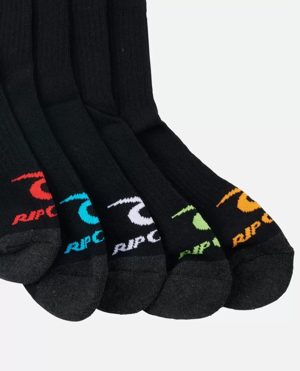 Rip Curl VESTUARIOPARA RAPAZ | Acessórios>Meia Corp Crew Pack De 5 Para Rapaz Black