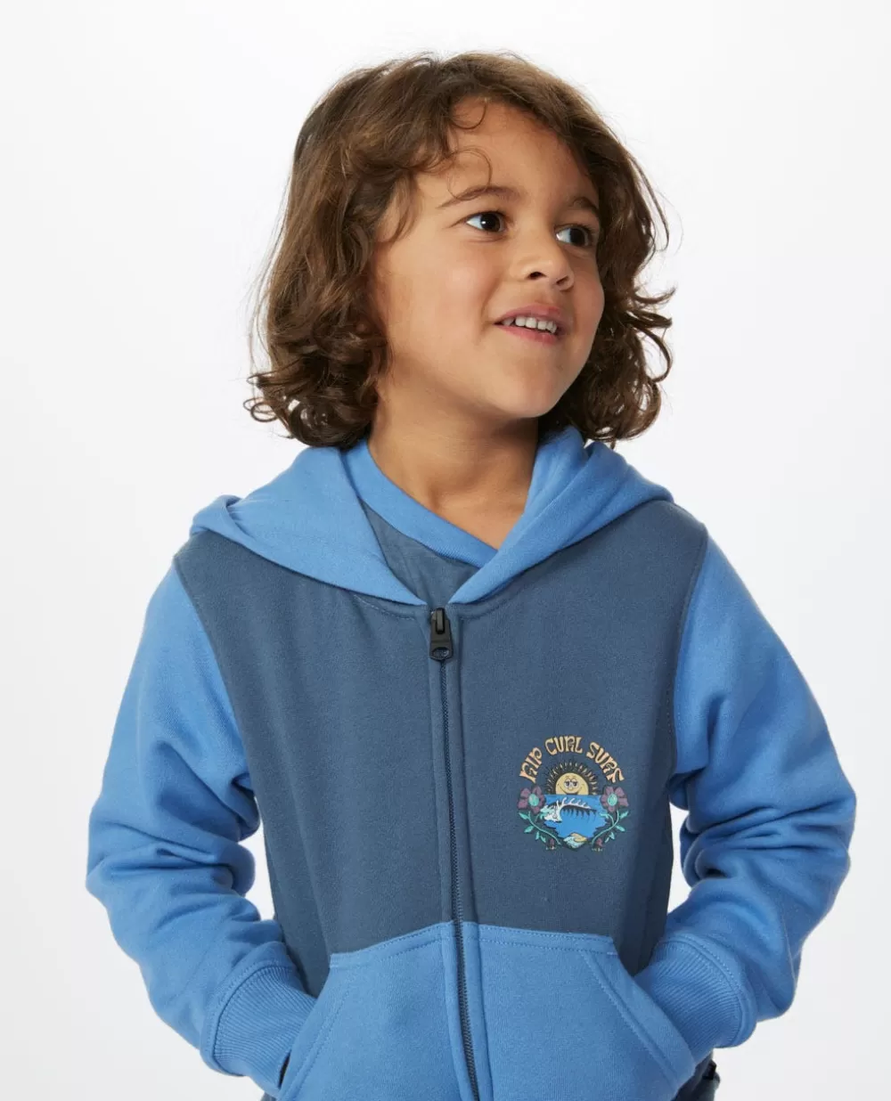 Rip Curl VESTUARIOPARA RAPAZ | Camisolas com capuz e pulôveres>Mystic Waves Com Capuz E Fecho De Correr Rapaz Blue Yonder