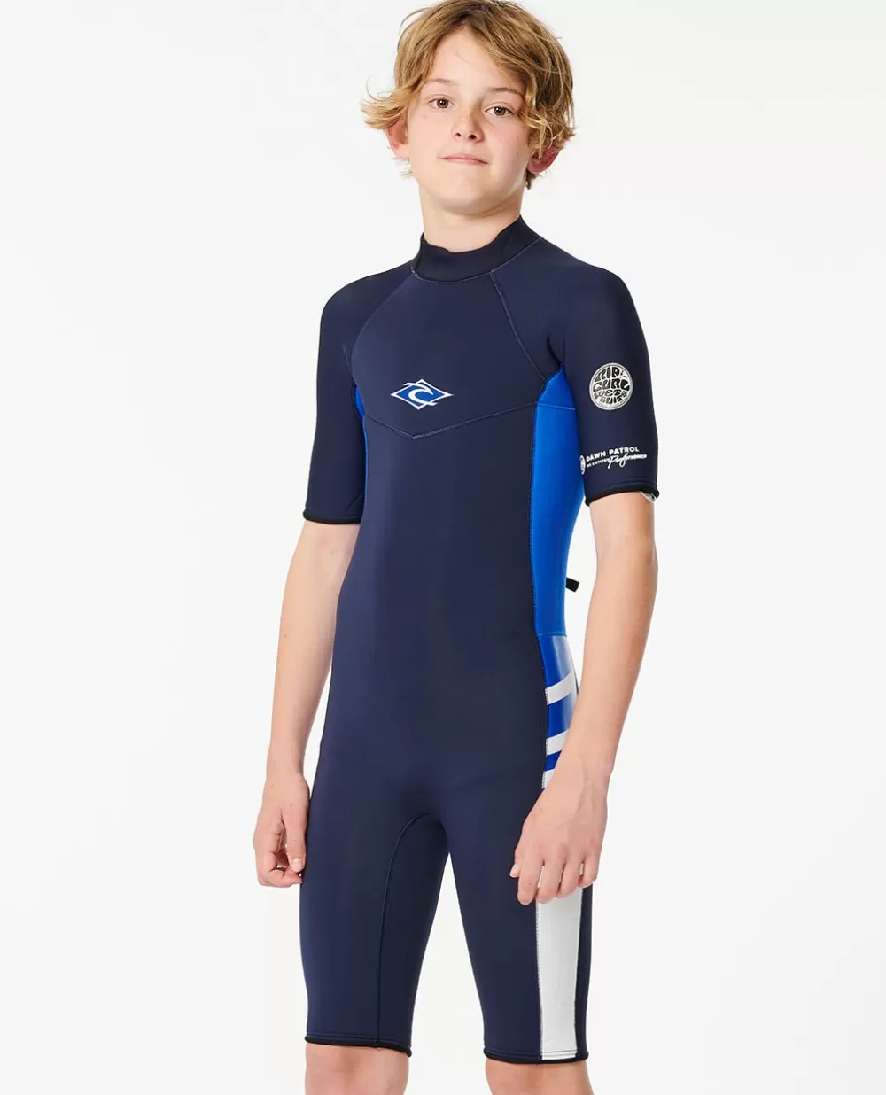 Rip Curl FATOS DEMERGULHOPARA RAPAZ | Fatos de primavera>Patrulha Da Madrugada Manga Curta 2/2 Com Fecho De Correr Atrás Para Rapaz Navy