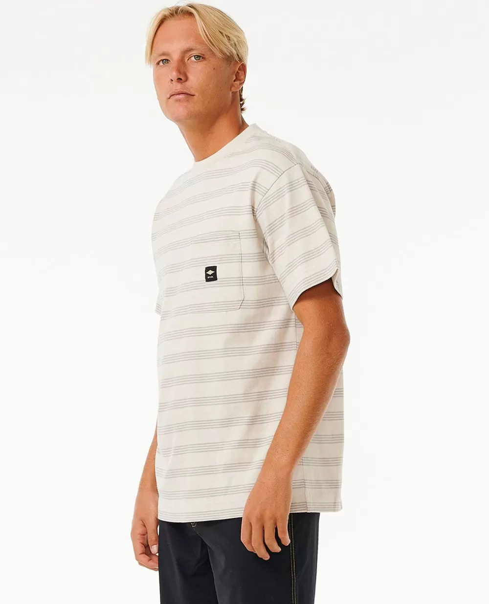 Rip Curl Vestuário | T-shirts e manga cava>Produtos De Surf De Qualidade T-shirt De Manga Curta Com Riscas Vintage White