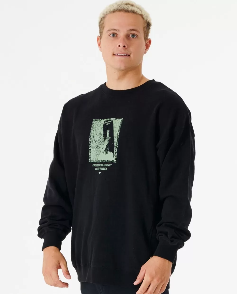 Rip Curl Camisolas com capuz e pulôvers | Quality Surf Products>Quality Surf Products Crew Em Velo Black