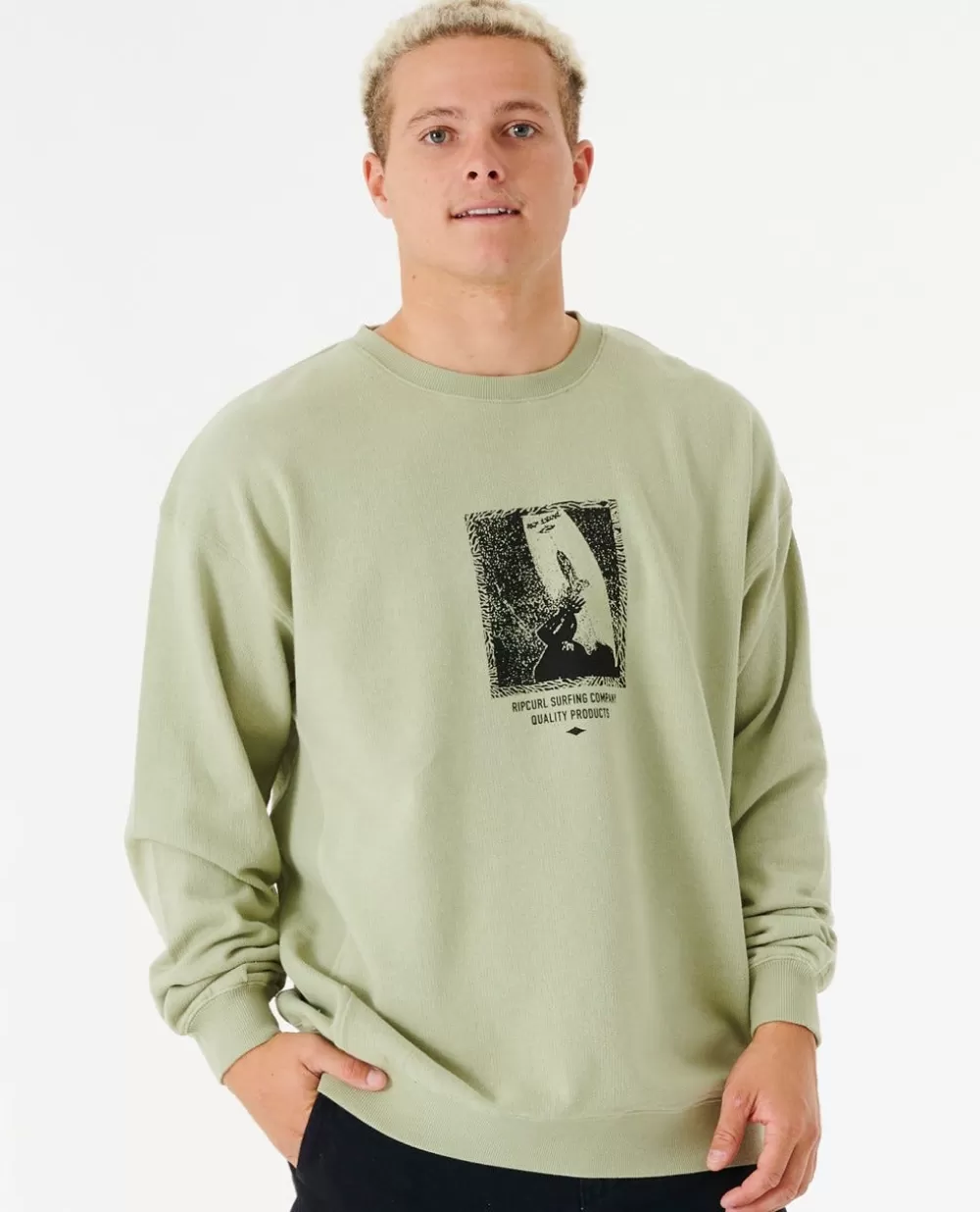 Rip Curl Camisolas com capuz e pulôvers | Quality Surf Products>Quality Surf Products Crew Em Velo Black