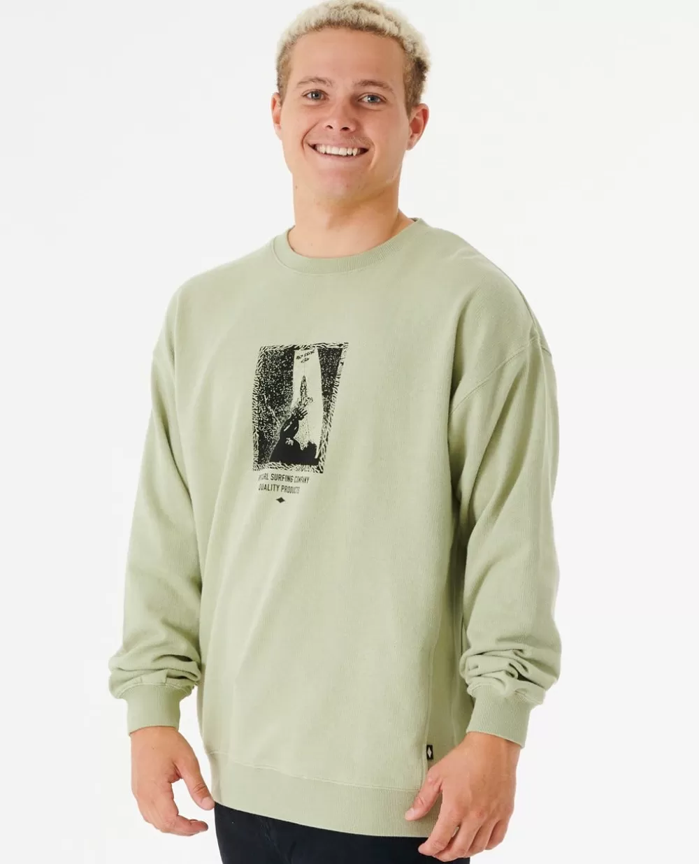 Rip Curl Camisolas com capuz e pulôvers | Quality Surf Products>Quality Surf Products Crew Em Velo Black