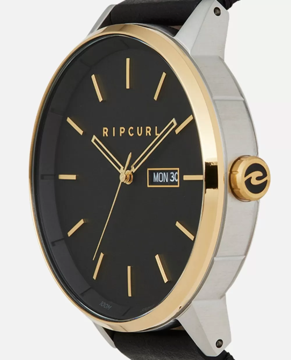 Rip Curl Relógios>Relógio Detroit Em Couro Black/Gold