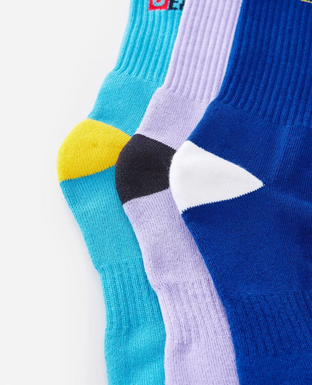 Rip Curl Vestuário | Acessórios>Retro Crew Fleece Sock 3 Pack Multico