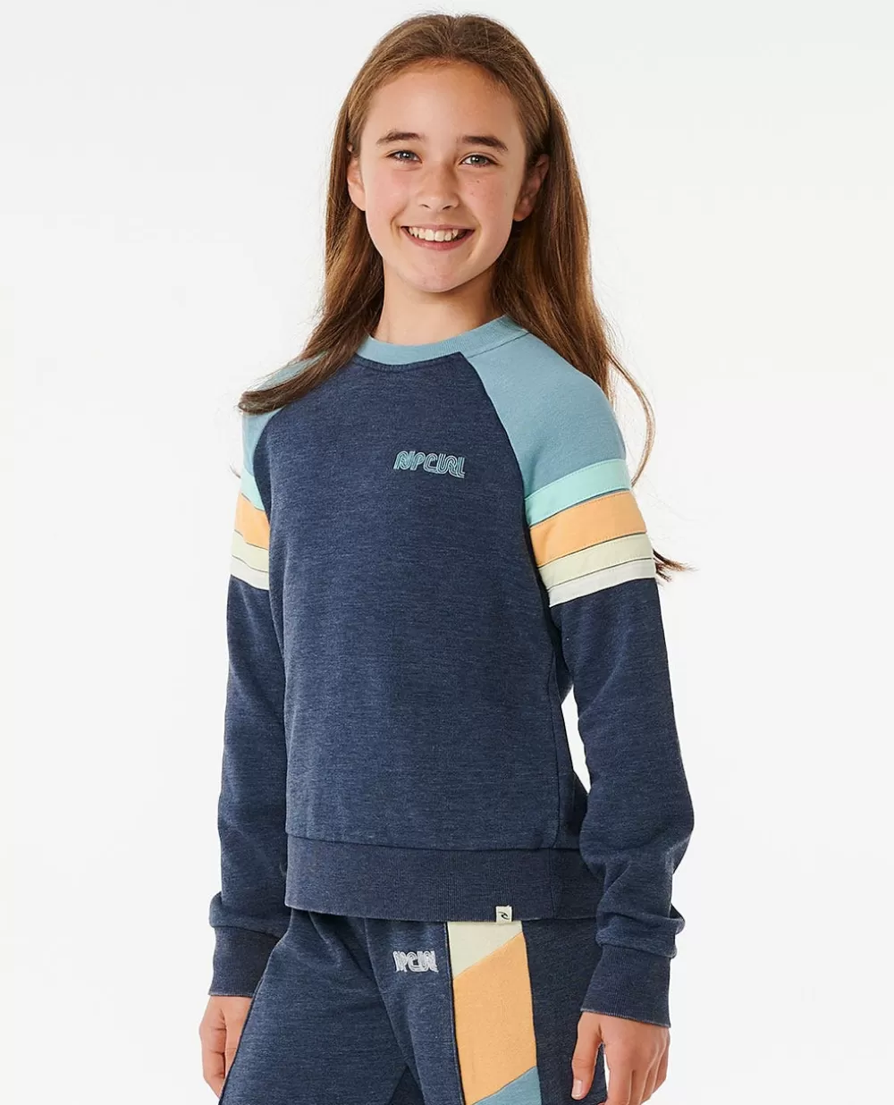 Rip Curl VESTUARIOPARARAPARIGA | Camisolas com capuz e pulôveres>Surf Revival Raglan Crew Fleece Rapariga Dark Navy