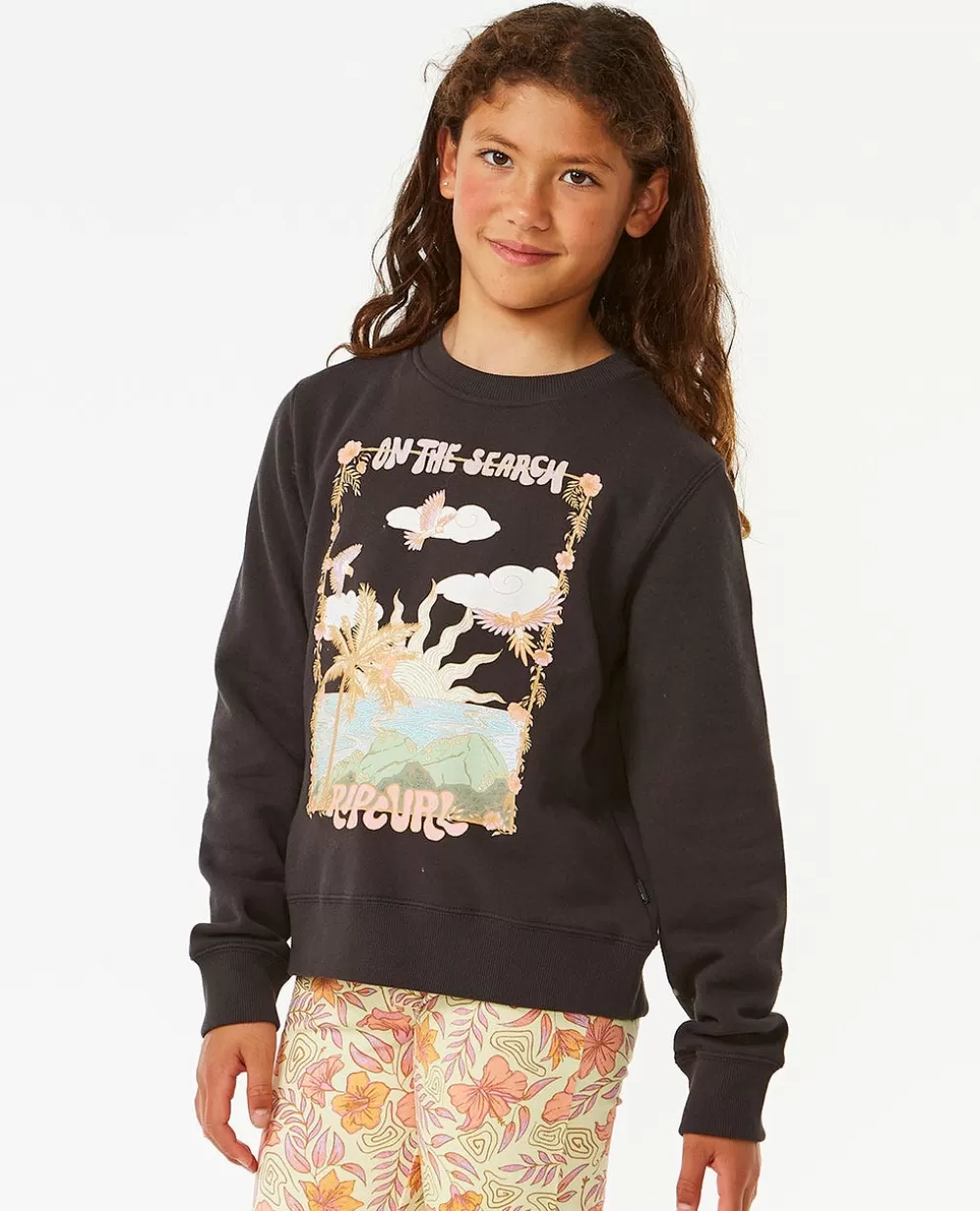 Rip Curl VESTUARIOPARARAPARIGA | Camisolas com capuz e pulôveres>Tropic Search Crew Fleece Rapariga