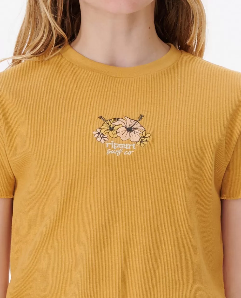 Rip Curl VESTUARIOPARARAPARIGA | Tops e t-shirts>T-shirt Cosmic Paradise Crop Para Menina Honey