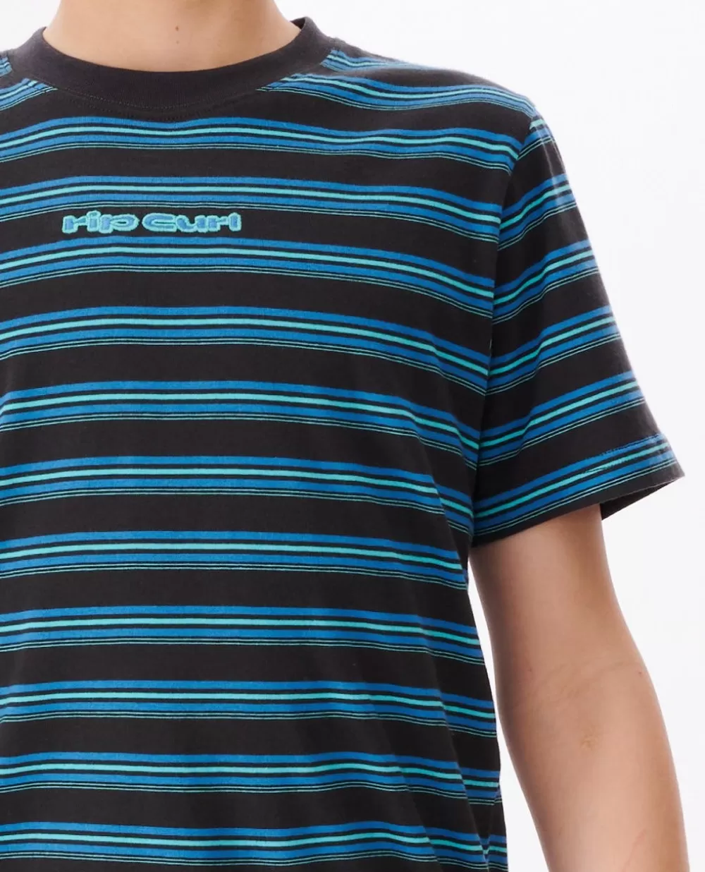 Rip Curl VESTUARIOPARA RAPAZ | Tops e t-shirts>T-shirt Cosmic Tides Stripe Para Rapaz Washed Black