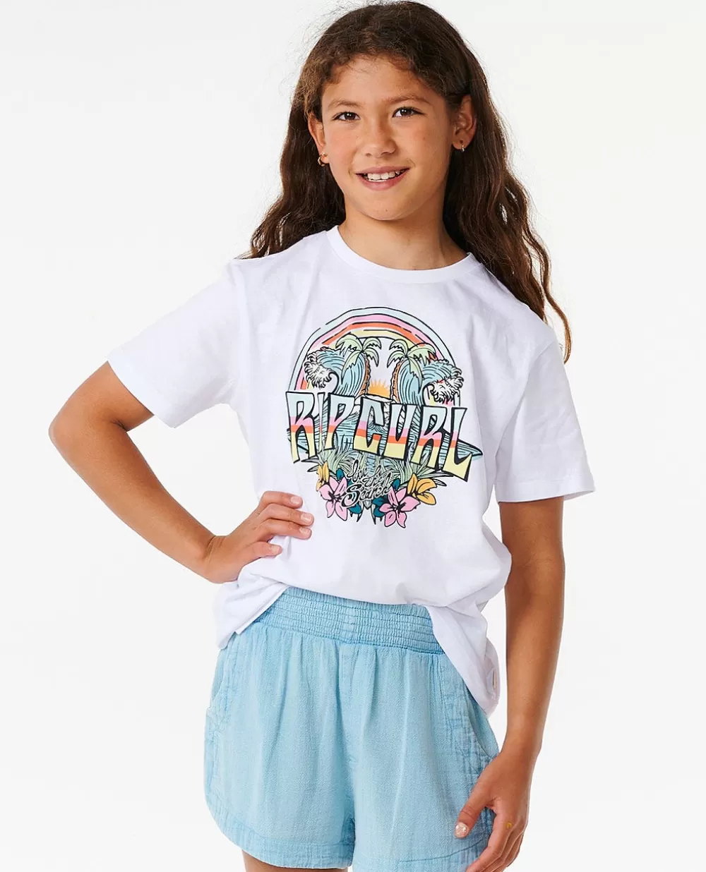 Rip Curl VESTUARIOPARARAPARIGA | Tops e t-shirts>T-shirt De Manga Curta Block Party Menina White