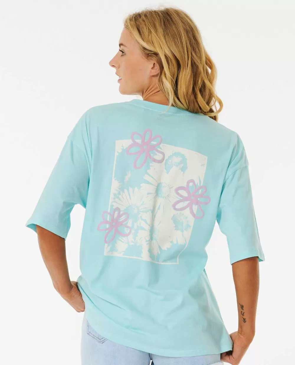 Rip Curl VESTUÁRIO | T-shirts e manga cava>T-shirt De Manga Curta Cosmic Dreams Heritage Light Blue