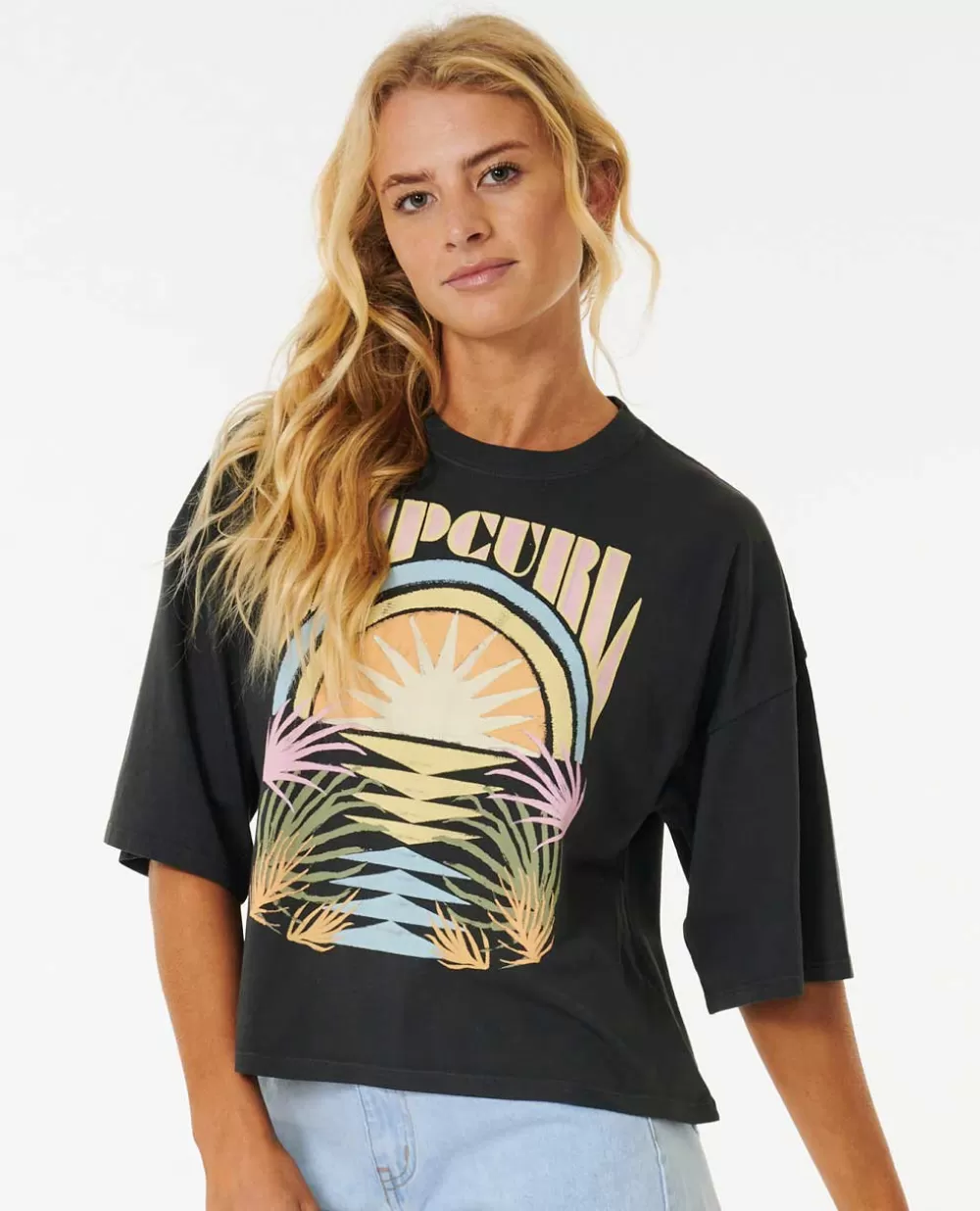 Rip Curl VESTUÁRIO | T-shirts e manga cava>T-shirt De Manga Curta Glow Heritage Crop White