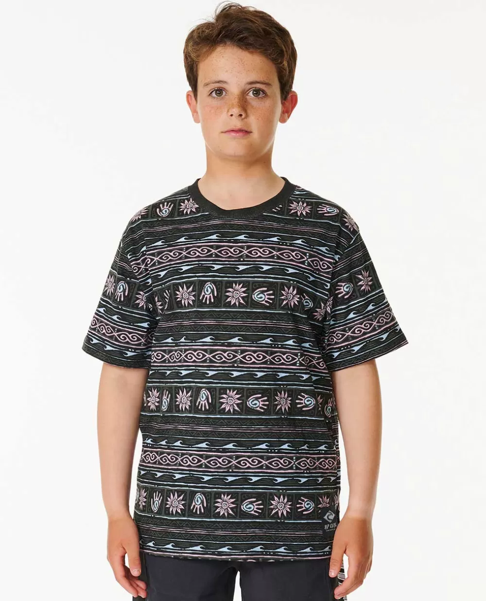Rip Curl VESTUARIOPARA RAPAZ | Tops e t-shirts>T-shirt De Manga Curta às Riscas Pure Surf Para Rapaz Washed Black