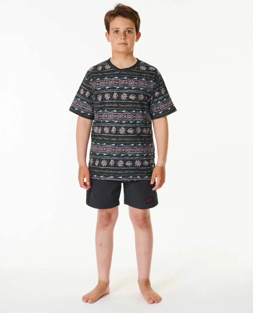 Rip Curl VESTUARIOPARA RAPAZ | Tops e t-shirts>T-shirt De Manga Curta às Riscas Pure Surf Para Rapaz Washed Black