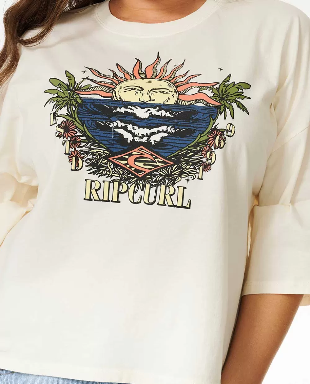 Rip Curl VESTUÁRIO | T-shirts e manga cava>T-shirt De Manga Curta Shore Break Heritage Crop