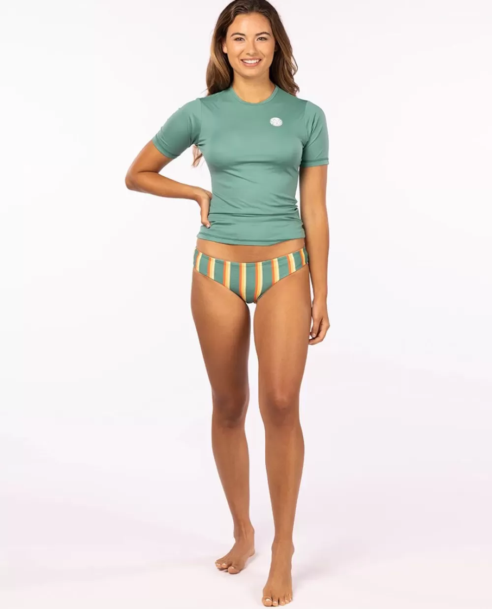 Rip Curl FATOS DEBANHO | Camisolas em rash>T-shirt De Surf Whiste Wash De Ajuste Solto E Manga Curta White
