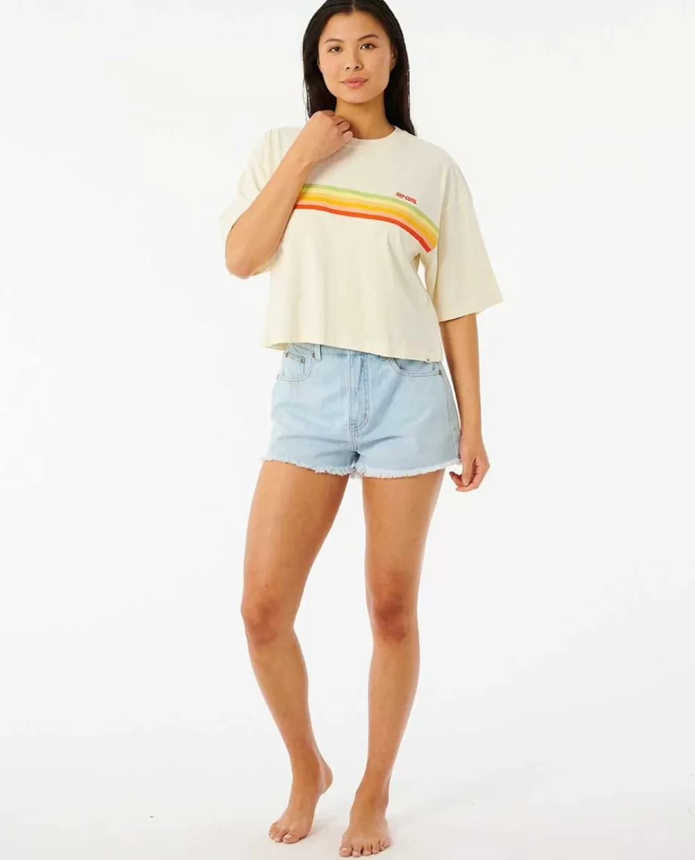 Rip Curl VESTUÁRIO | T-shirts e manga cava>T-shirt Eventide Heritage Crop Bone