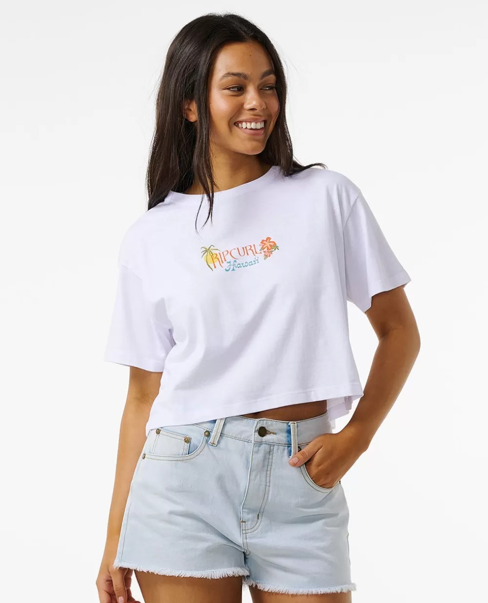 Rip Curl VESTUÁRIO | T-shirts e manga cava>T-shirt Island Crop White