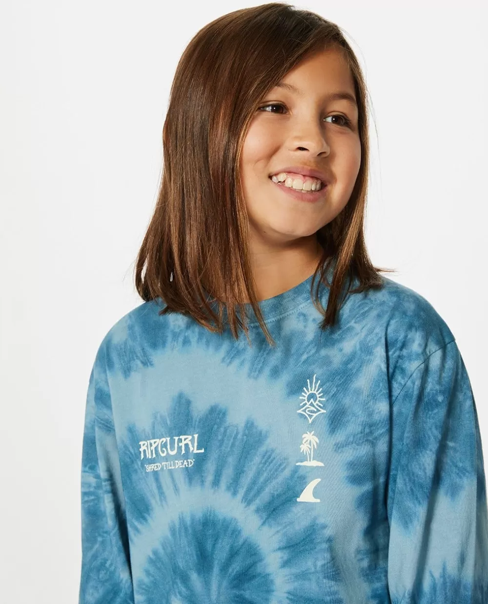 Rip Curl VESTUARIOPARA RAPAZ | Tops e t-shirts>T-shirt Shred Tie Dye De Manga Comprida Para Rapaz Aqua