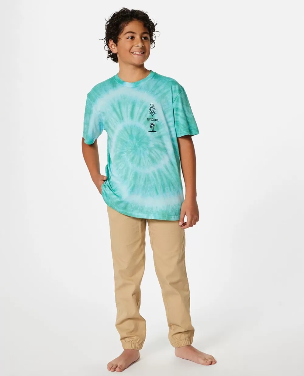 Rip Curl VESTUARIOPARA RAPAZ | Tops e t-shirts>T-shirt Shred Tie Dye De Manga Curta Para Rapaz Aqua