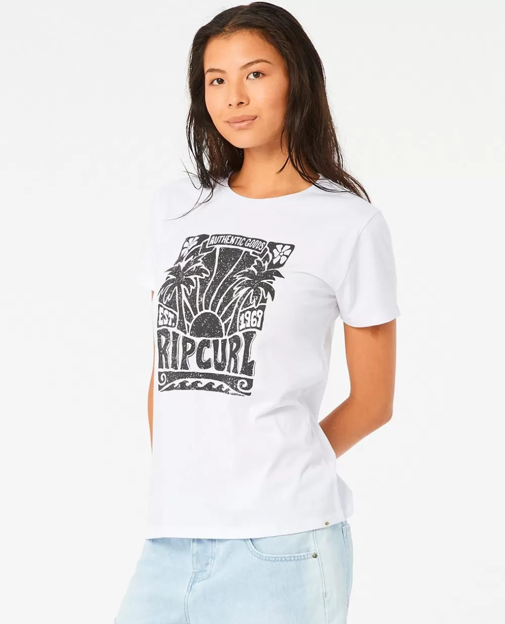 Rip Curl T-shirts e manga cava>T-shirt Sol Seeker Padrão Beige