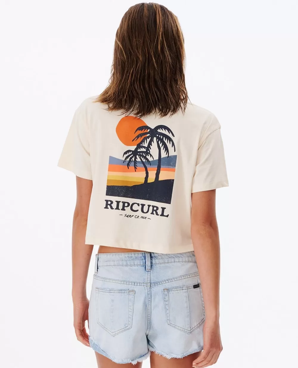 Rip Curl T-shirts e manga cava>T-shirt Tropic Sun Crop Off White