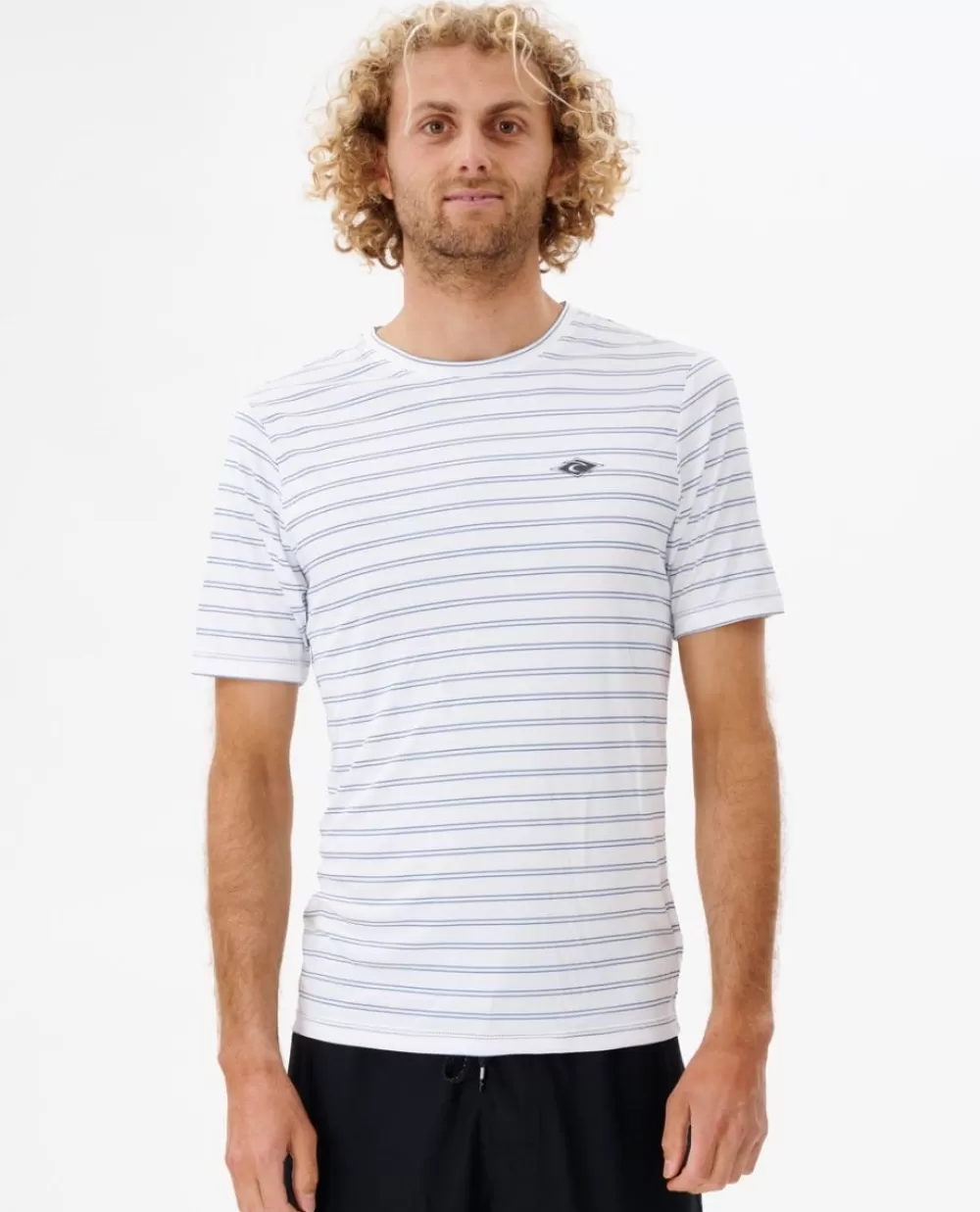 Rip Curl ROUPA DE MERGULHO | Camisolas em rash>T-shirt UV Plain Stripe De Manga Curta White