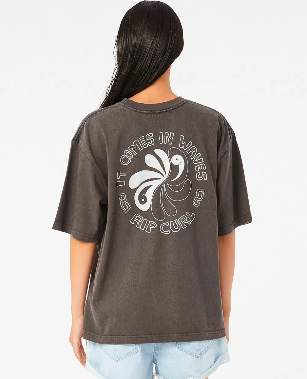 Rip Curl T-shirts e manga cava>T-shirt Wave Maker Heritage Washed Black